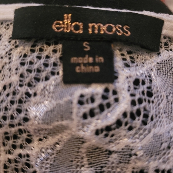 Ella Moss White Lace Cropped Sleeve Top S - Picture 7 of 7
